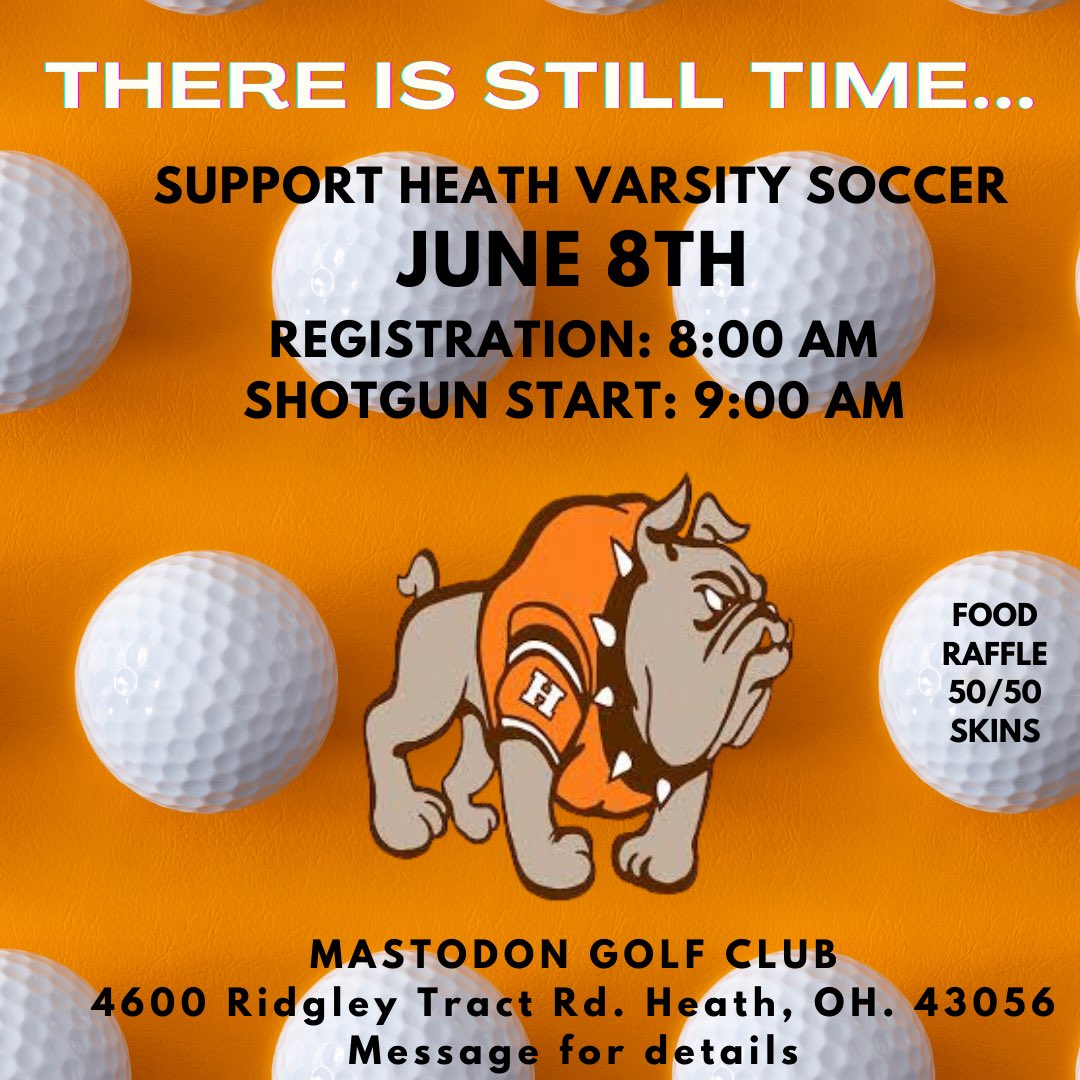 Start summer off right! Join us June 8th for our annual golf outing! Message for ways to support! Go Dogs!🐾🧡⚽️⛳️