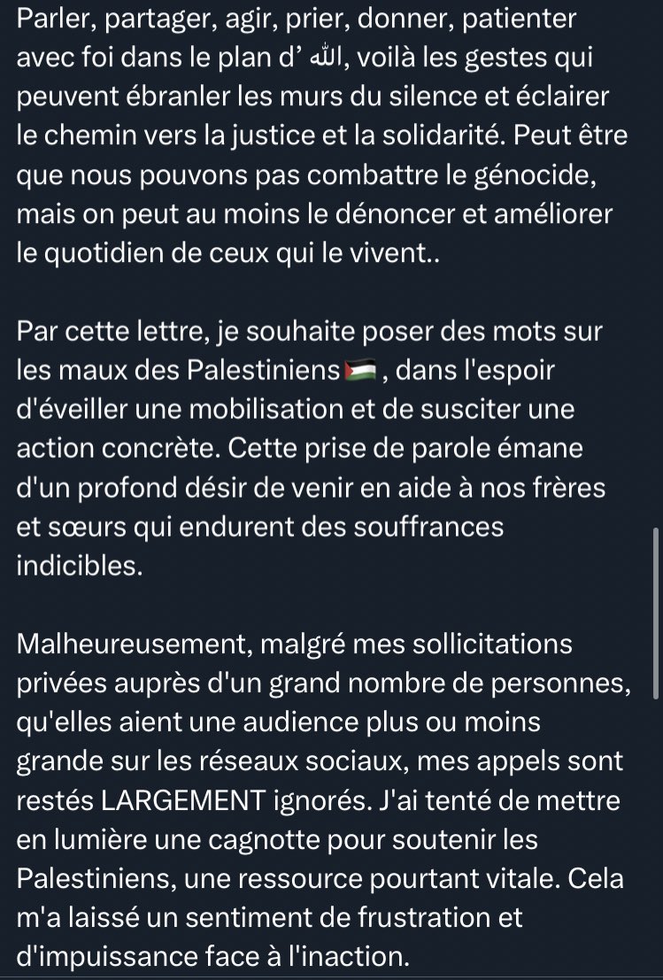 Lafeestodo_'s tweet photo. ✍️ LETTRE DU COEUR 💌⤵️

… Où est le soutien de la Oumma ? Un partage est-il si difficile à faire ? https://t.co/PVSxomcDhf