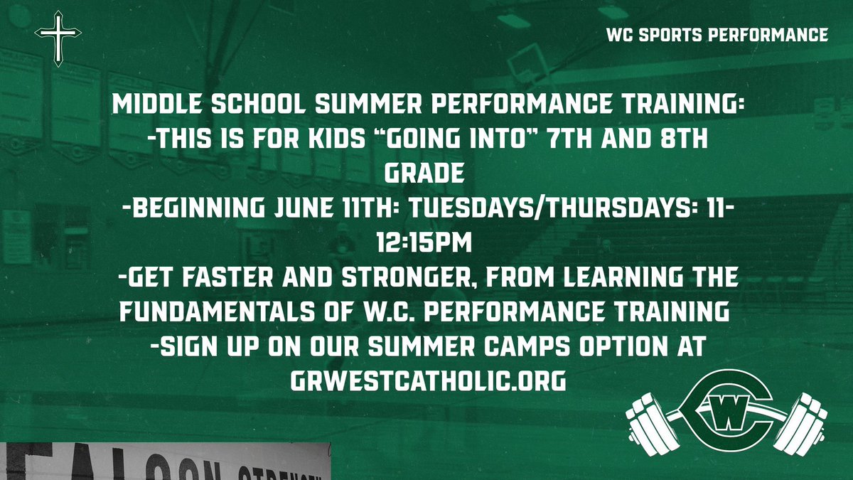 grwc_strength's tweet image. Middle Schoolers!!! 
Sprint Faster, Jump Higher, Move Better, and Get Stronger…with your friends &amp;amp; teammates. #wethewest @GRWCAthletics