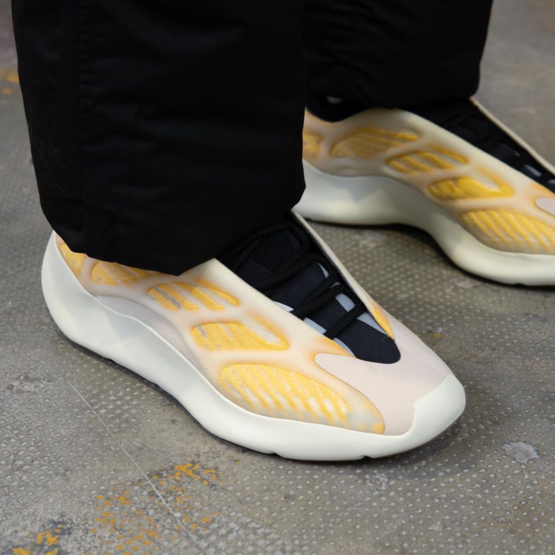yeezy 700 v3 safflower on foot