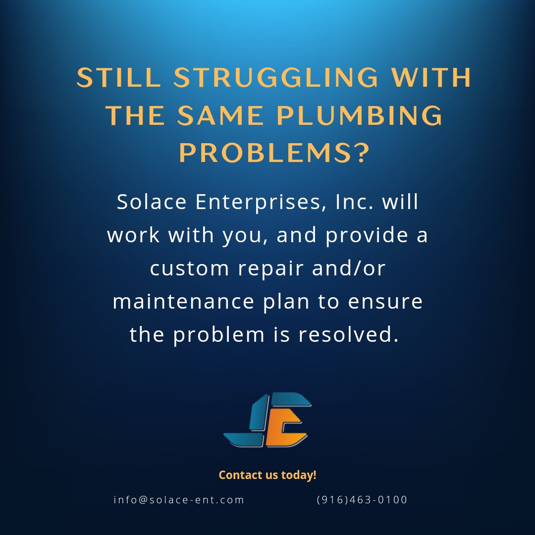 Solaceenthvac's tweet photo. Call us today for your service plumbing needs! (916)463-0100 or email us at Info@solace-ent.com. #solaceenterprises #excellentcustomerservice #commercialserviceplumbing #sacramentoservices https://t.co/Qgm24q8bhX