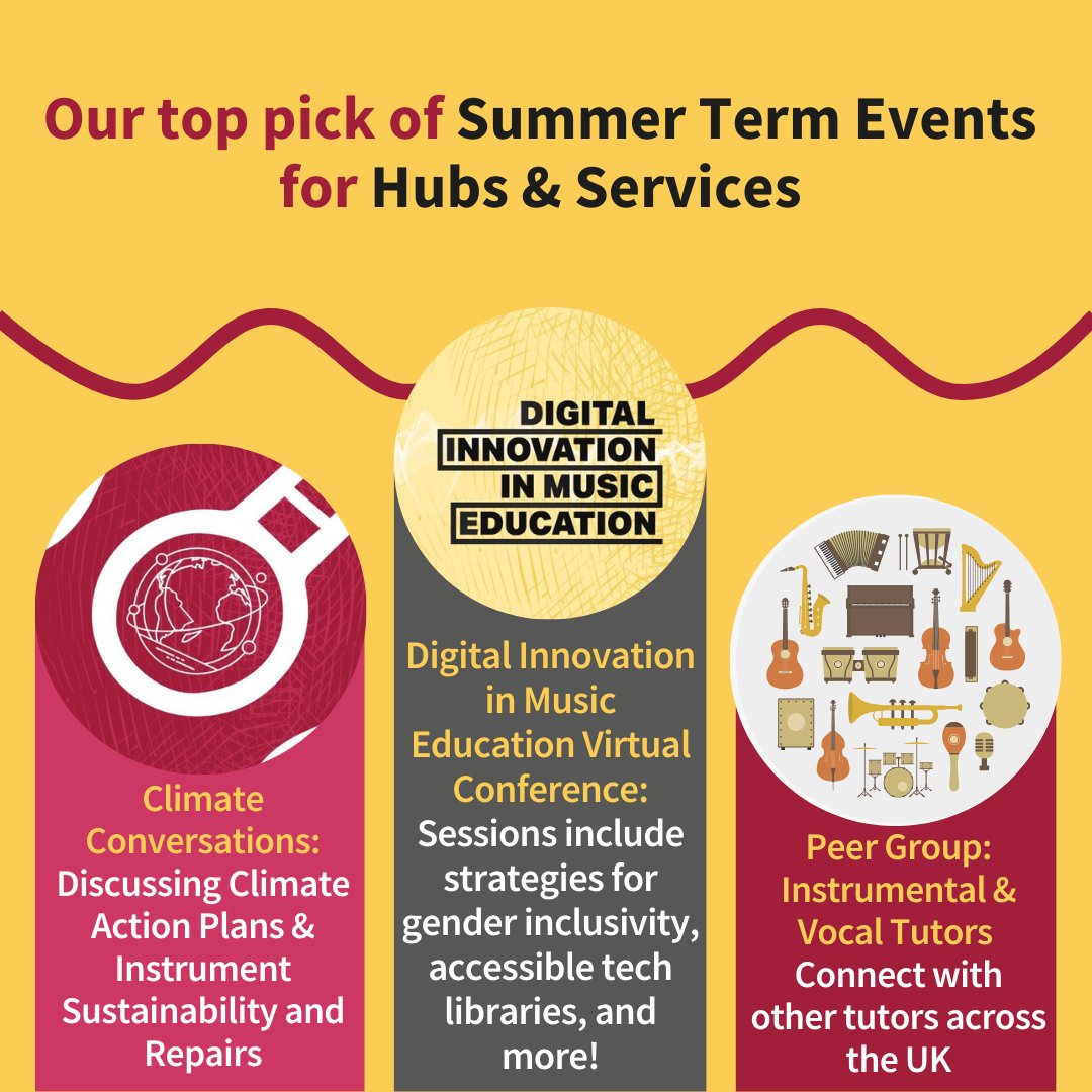 Welcome back for the final term of the academic year! Here are some events to kick start your summer ☀️ Connect with colleagues across the sector about instrument sustainability, innovative tech, and instrumental & vocal teaching! 🎻 🔗Take a look: musicmark.org.uk/events/