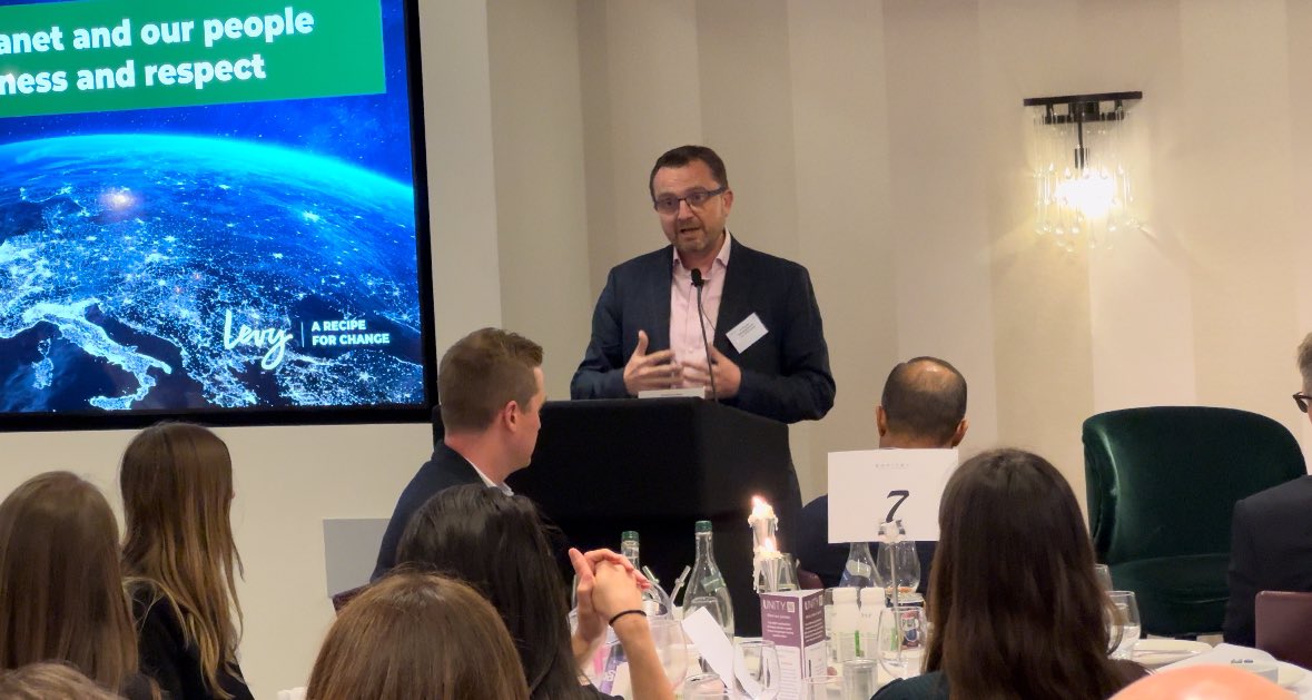 Arenanetworking's tweet photo. Fantastic keynote speech from Jon Davies, MD, @Levy_UK https://t.co/fvFY8MRX7I
