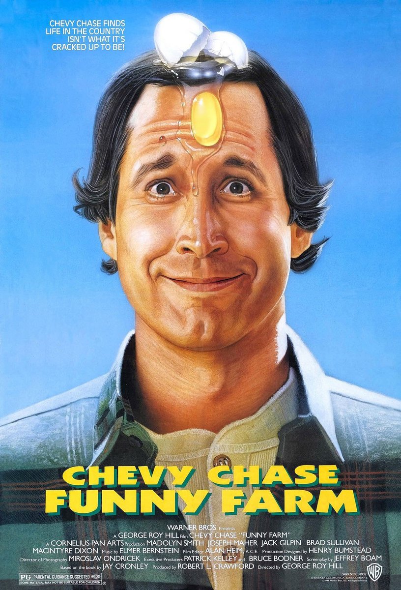 landofthe80s's tweet photo. The Chevy Chase comedy "Funny Farm" debuted in theatres today in 1988. #80s #80smovies #1980s https://t.co/rIl1TctWcc