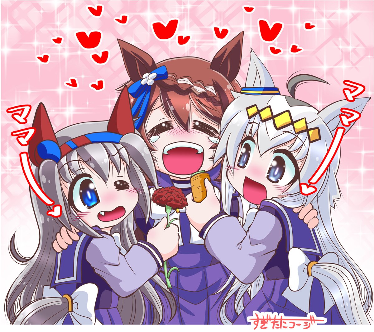 ママ成分多め♪
 #今月描いた絵を晒そう #ウマ娘 