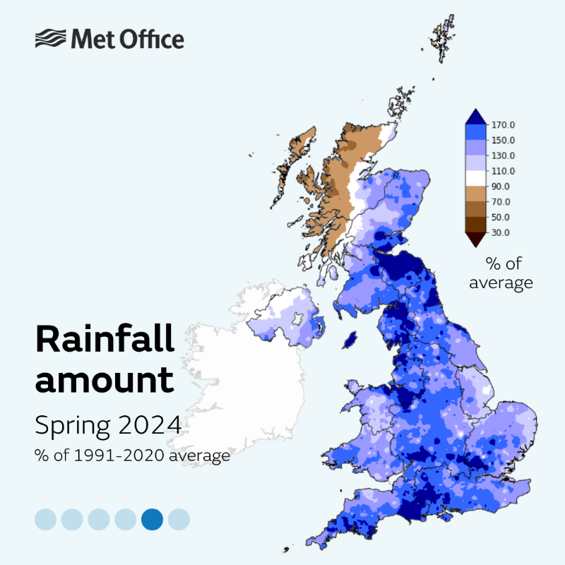 metoffice's tweet photo. While it may not have felt like it for many, with sunshine in short supply, provisional figures show May and spring were the warmest on record for the UK. 

Get the full details, including how warm nights influenced the figures 👇