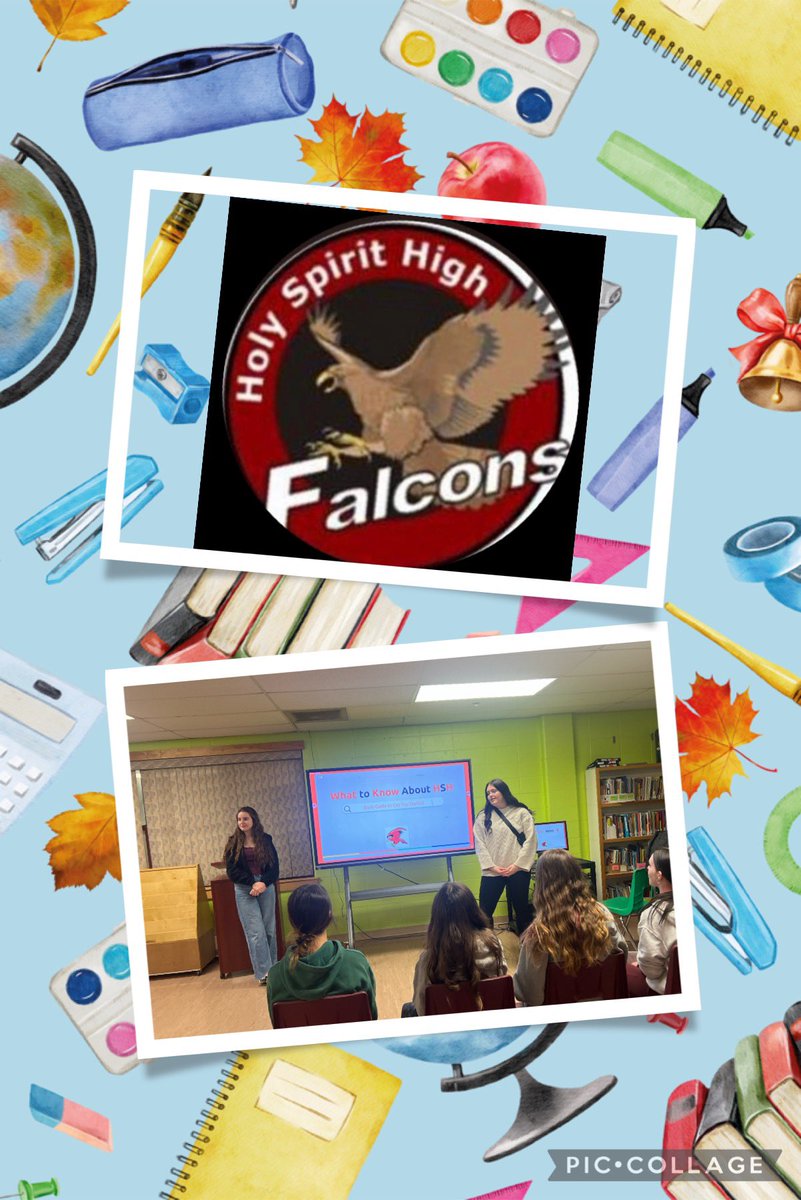 Sending out a big Thanks 👏🏼to Leah and Brianna for presenting to our grade eight students as they prepare to go to HSH this fall! <a href="/VillanovaSchool/">Villanova Jr. High</a> <a href="/HolySpiritHS/">Holy Spirit High</a>