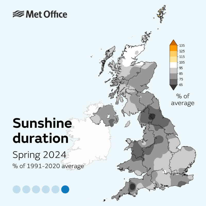 metoffice's tweet photo. While it may not have felt like it for many, with sunshine in short supply, provisional figures show May and spring were the warmest on record for the UK. 

Get the full details, including how warm nights influenced the figures 👇