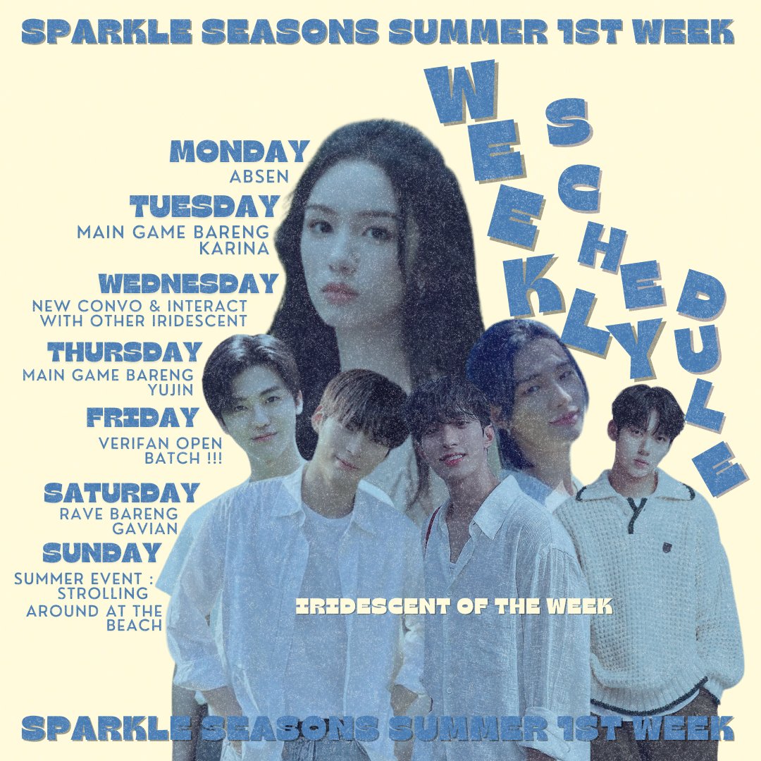 Enjoy the thrid "Weekly Schedule" with the warmth of summer 🏖️🌅