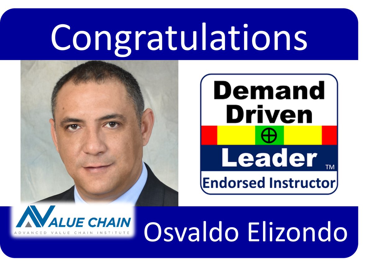 ddinstitute's tweet image. Osvaldo Adrián Elizondo Venegas of #ddiaffiliate Advanced Value Chain Institute earns his Demand Driven Leader (DDL) Instructor endorsement! #ddlp #demanddriven #thoughtware #supplychainresilience