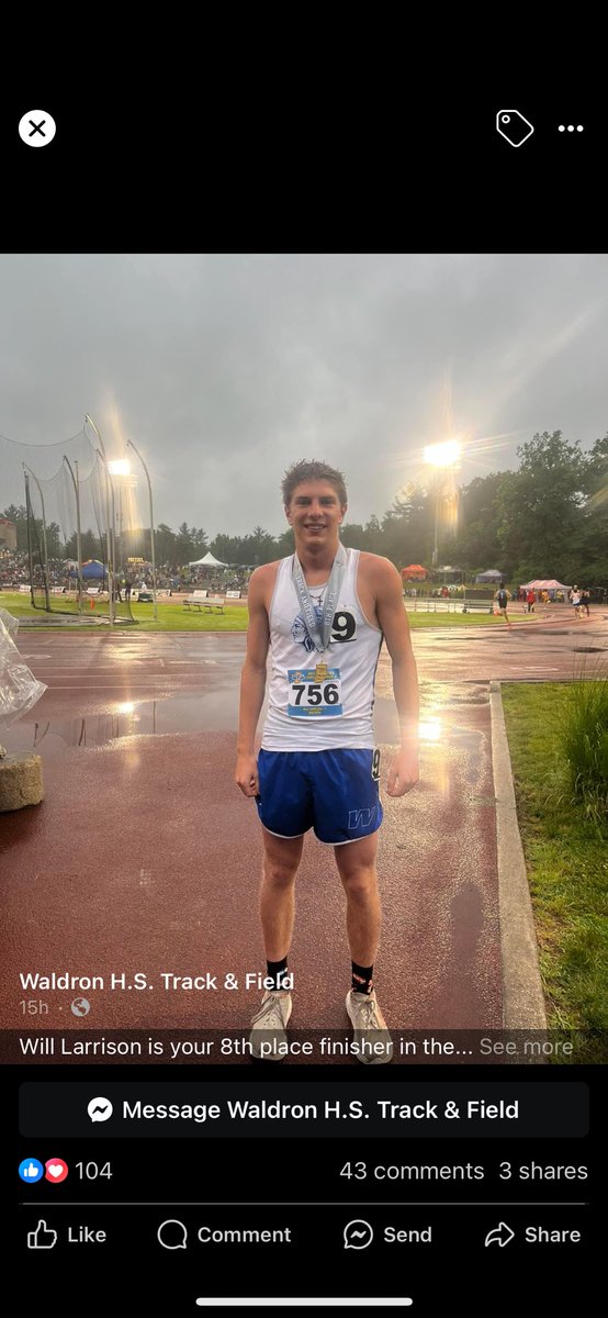 WaldronSports's tweet photo. Congrats to Will Larrison on being named to the Indiana junior Track and Field All Star team. He will run the 800 this Saturday June 8 at Marian University. https://t.co/3bDoBP0Q9h