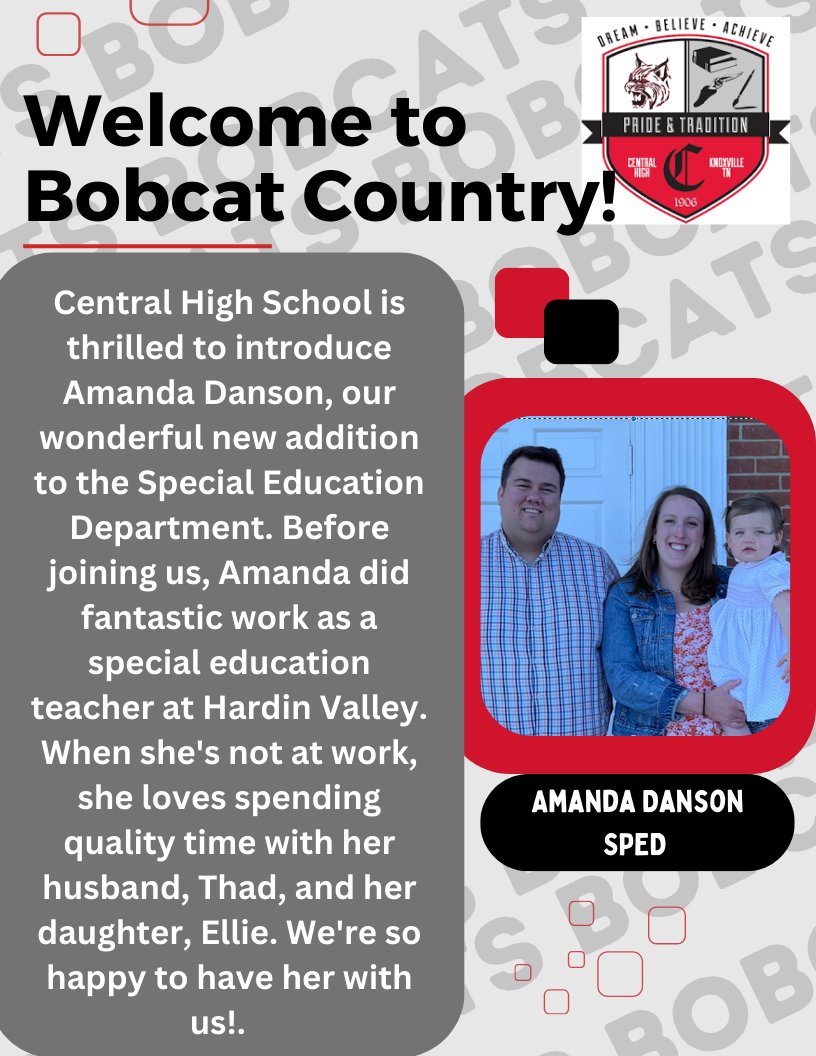 CHS_Cagle's tweet photo. Central High School is ecstatic to welcome Amanda Danson to Bobcat Nation!  #BobcatNation #PrideAndTradition https://t.co/t6k1A2ncrR
