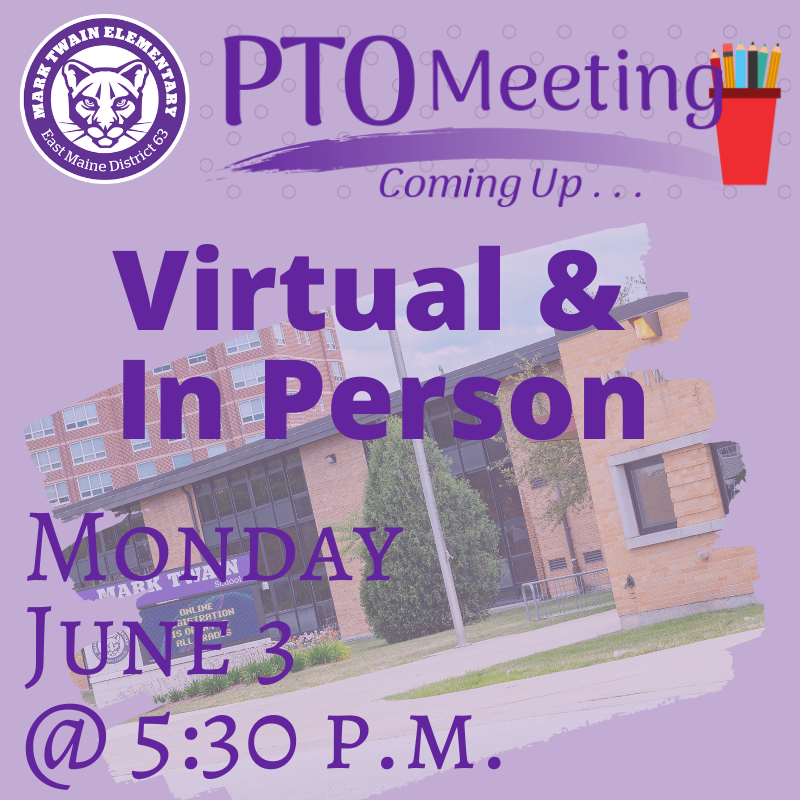 The school year may be over - but our PTO is still going strong! Join us TONIGHT, June 3, for our last meeting of the school year, virtually or in person. Start time 5:30 p.m. tinyurl.com/y8235sbp