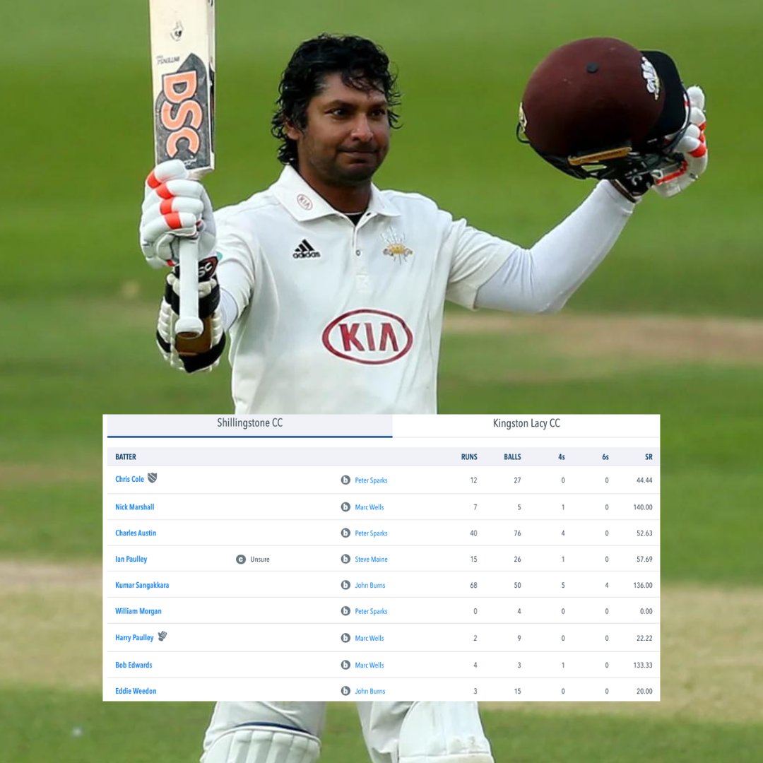 Imagine turning for your Division Three match and Kumar Sangakkara is in the opposition XI 🙃

We're sure John Burns will be feeling pretty smug this week 🤣