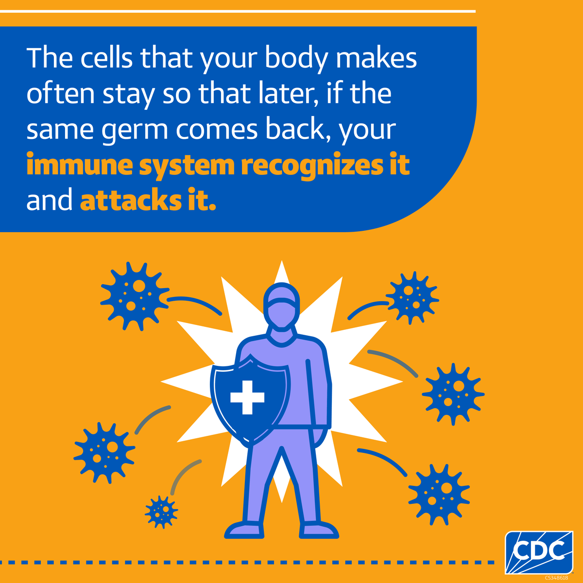 CDCgov's tweet photo. DYK? #VaccinesWork by strengthening the body’s natural defenses. 💪

Everyone should get all recommended vaccines at the recommended times. Scroll to learn how vaccines work ➡️

https://t.co/0jRqxEojWH