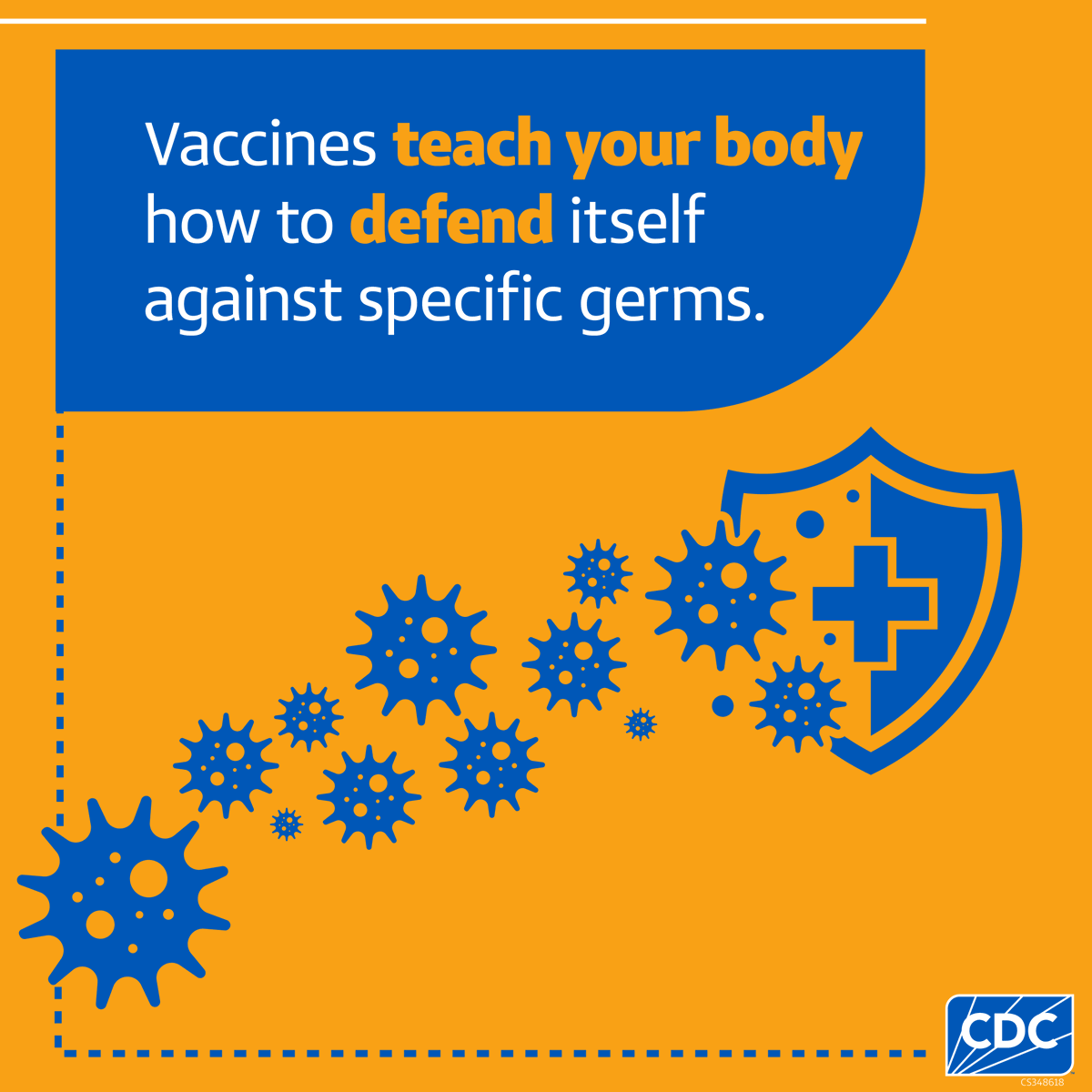 CDCgov's tweet photo. DYK? #VaccinesWork by strengthening the body’s natural defenses. 💪

Everyone should get all recommended vaccines at the recommended times. Scroll to learn how vaccines work ➡️

https://t.co/0jRqxEojWH