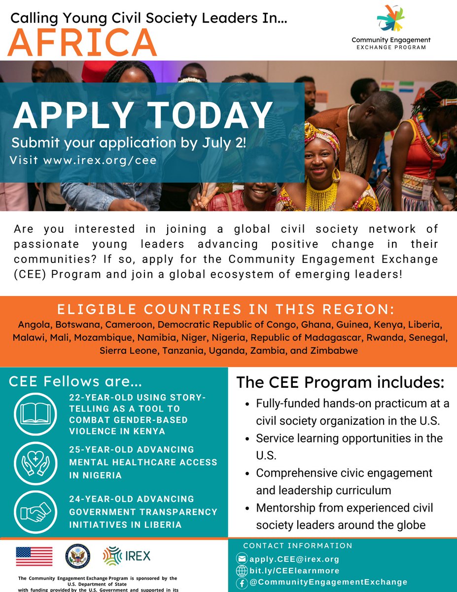 Les candidatures pour le #CEE2025 sont maintenant ouvertes ! Rejoignez un réseau d'acteurs du changement communautaires partageant les mêmes idées et ayant un impact dans plus de 90 pays.
Les candidatures doivent être déposées le 2 juillet 2024 ➡️ bit.ly/4bS8UIp