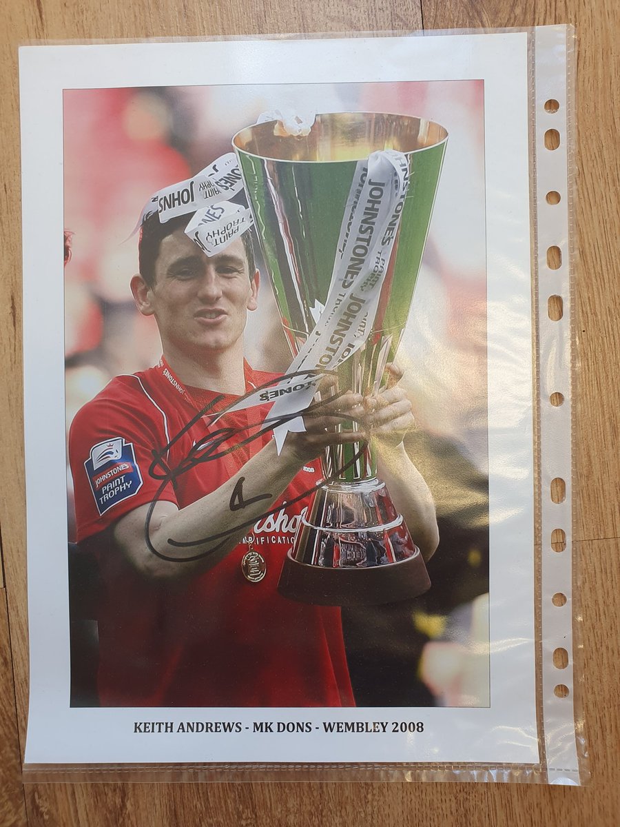 ***#MKDons autographed photos***

We've got two stunning autographed photos on offer 👀

First up is the 2004/2005 squad signed photo. Priced at £15 posted. Which is a real steal!

Second is a signed Keith Andrews photo lifting the JPT in 2008. Priced at £7 posted