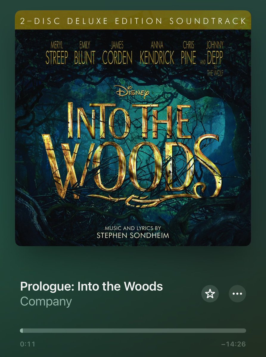 castalbummaster's tweet photo. Next Up: #IntoTheWoods #StephenSondheim #MerylStreep #EmilyBlunt #JamesCorden #AnnaKendrick #ChrisPine #JohnnyDepp #ChristineBaranski #TraceyUllman #TammyBlanchard #ofst @Disney https://t.co/ZKOz9fJyT8
