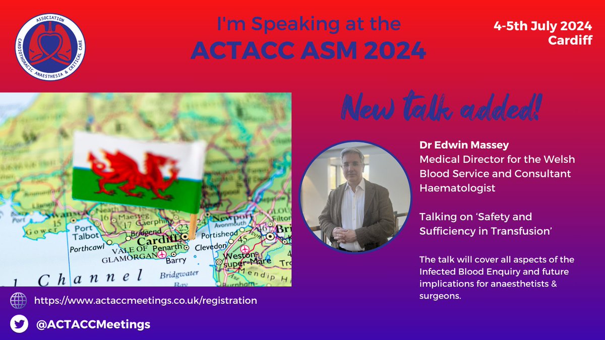 ACTACC Meetings (@actaccmeetings) on Twitter photo Dr Edwin Massey, Medical Director of the Welsh Blood Service will be discussing 'Safety and Sufficiency in Transfusion' - Register now to join his session on Thursday 4th July at the ACTACC ASM. Dr Edwin Massey, Medical Director of the Welsh Blood Service will be discussing 'Safety and Sufficiency in Transfusion' - Register now to join his session on Thursday 4th July at the ACTACC ASM.