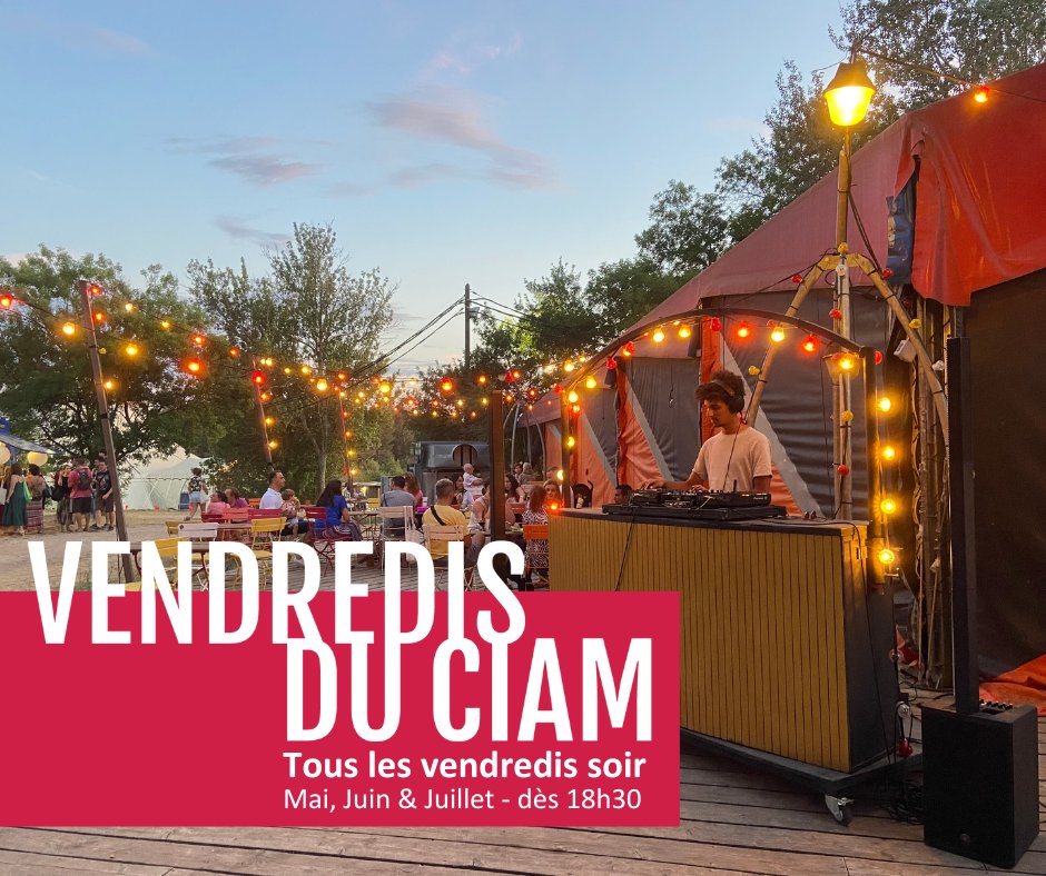 [Soirée afterwork sous les pins] Le soleil est de retour et les soirées afterwork du CIAM aussi☀️
Le CIAM ouvre sa terrasse sous les pins et vous donne RDV pour profiter de douces soirées en plein air🍹

Gratuit mais places limitées, réservez la vôtre 
👉 bit.ly/billetterieCIAM