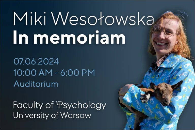 Center for Research on Prejudice UW (@centeruw) on Twitter photo W najbliższy piątek w Auli Wydziału Psychologii UW odbędzie się konferencja poświęcona sytuacji osób LGBT+ w Polsce. Konferencja upamiętnia zmarłą w kwietniu doktorantkę <a href="/CenterUw/">Center for Research on Prejudice UW</a>, Miki Wesołowską. Wszystkich gorąco zapraszamy!
psych.uw.edu.pl/category/konfe…
🏳️🌈#PrideMonth #LGBTQIAPlus W najbliższy piątek w Auli Wydziału Psychologii UW odbędzie się konferencja poświęcona sytuacji osób LGBT+ w Polsce. Konferencja upamiętnia zmarłą w kwietniu doktorantkę <a href="/CenterUw/">Center for Research on Prejudice UW</a>, Miki Wesołowską. Wszystkich gorąco zapraszamy!
psych.uw.edu.pl/category/konfe…
🏳️🌈#PrideMonth #LGBTQIAPlus