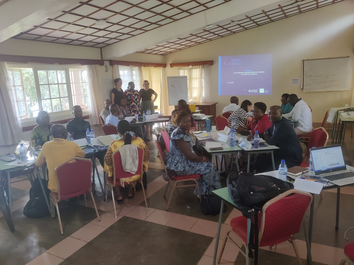 Geneva Centre of Humanitarian Studies (@hum_studiesgva) on Twitter photo Nous sommes ravis d'annoncer le lancement du cours "Lutter contre les violences sexuelles dans les contextes de conflit et d'urgence" à Bukavu, en RDC.
<a href="/sofepadi/">SOFEPADI</a> <a href="/MSF_Suisse/">MSF Suisse</a> <a href="/ICRC/">ICRC</a> <a href="/UN/">United Nations</a> <a href="/HEALAfrica/">HEALAfrica</a>
@NorwegianChurchAid <a href="/prof_dolan/">Prof Chris Dolan</a> <a href="/PanziFoundation/">Fondation Panzi</a>
<a href="/cedm_panzi/">Centre d'Excellence Denis Mukwege CEDM</a> Nous sommes ravis d'annoncer le lancement du cours "Lutter contre les violences sexuelles dans les contextes de conflit et d'urgence" à Bukavu, en RDC.
<a href="/sofepadi/">SOFEPADI</a> <a href="/MSF_Suisse/">MSF Suisse</a> <a href="/ICRC/">ICRC</a> <a href="/UN/">United Nations</a> <a href="/HEALAfrica/">HEALAfrica</a>
@NorwegianChurchAid <a href="/prof_dolan/">Prof Chris Dolan</a> <a href="/PanziFoundation/">Fondation Panzi</a>
<a href="/cedm_panzi/">Centre d'Excellence Denis Mukwege CEDM</a>