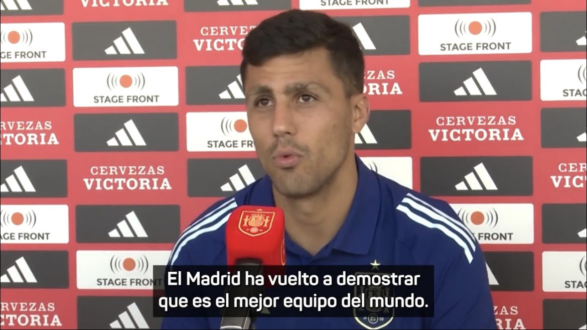 DrMadridista's tweet photo. 🚨رودريجو (مانشستر سيتي) :

"ريال مدريد مرة اخرى يثبت انه الفريق الافضل في العالم. لقد فازوا بدوري ابطال اخرى وهكذا يعمل الامر. لدي هذه الفلسفة، انه عادة من يفوز هو من يستحق". https://t.co/4V4ODcFhMT