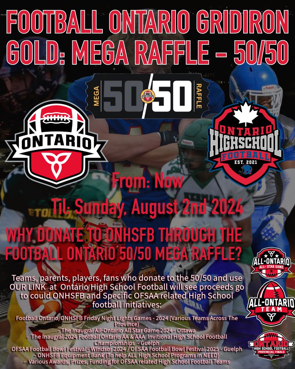 ONHSFBALL (@onhsfball) on Twitter photo ๐๐ค๐ค๐ฉ๐๐๐ก๐ก ๐๐ฃ๐ฉ๐๐ง๐๐ค ๐๐ง๐๐๐๐ง๐ค๐ฃ ๐๐ค๐ก๐ ๐๐๐๐ ๐๐๐๐๐ก๐ 50/50 - ๐๐๐๐๐๐ฝ ๐๐ฟ๐๐๐๐๐ ๐๏ธ
Please Read the POST see what ONHSFB has planned. LINK IN THE BIO To support ONHSFB & Coaches Committee. All Proceeds go back into <a href="/OFSAAFootball/">OFSAA FOOTBALL BOWL SERIES</a> ๐ Programs. ๐๐ค๐ค๐ฉ๐๐๐ก๐ก ๐๐ฃ๐ฉ๐๐ง๐๐ค ๐๐ง๐๐๐๐ง๐ค๐ฃ ๐๐ค๐ก๐ ๐๐๐๐ ๐๐๐๐๐ก๐ 50/50 - ๐๐๐๐๐๐ฝ ๐๐ฟ๐๐๐๐๐ ๐๏ธ
Please Read the POST see what ONHSFB has planned. LINK IN THE BIO To support ONHSFB & Coaches Committee. All Proceeds go back into <a href="/OFSAAFootball/">OFSAA FOOTBALL BOWL SERIES</a> ๐ Programs.
