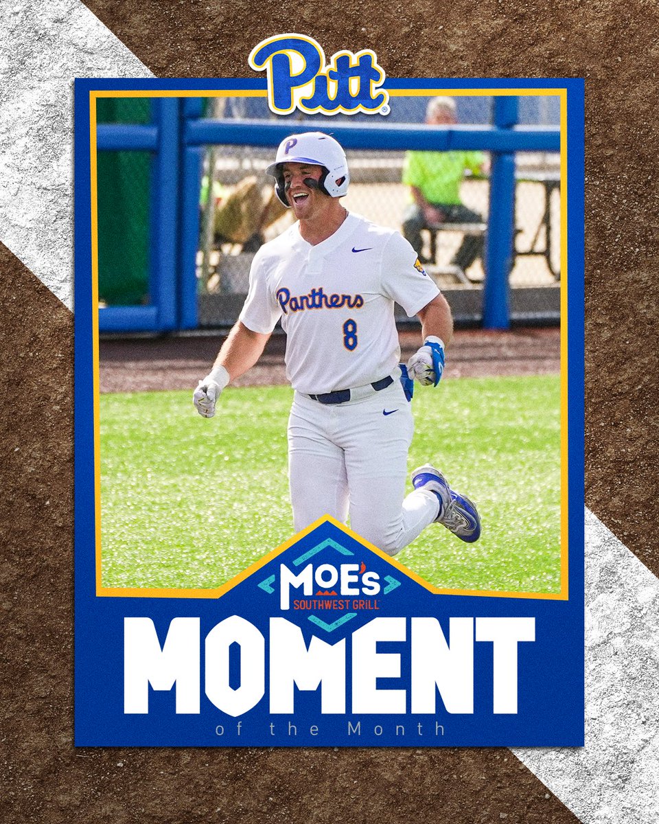 Pitt_BASE's tweet image. 𝙈𝙤𝙚’𝙨 𝙈𝙤𝙢𝙚𝙣𝙩 𝙤𝙛 𝙩𝙝𝙚 𝙈𝙤𝙣𝙩𝙝

May’s #MoesMoment was @CJFunk8’s three-home run, nine RBI, game in Pitt’s 22-4 win over Wright State! 

#H2P