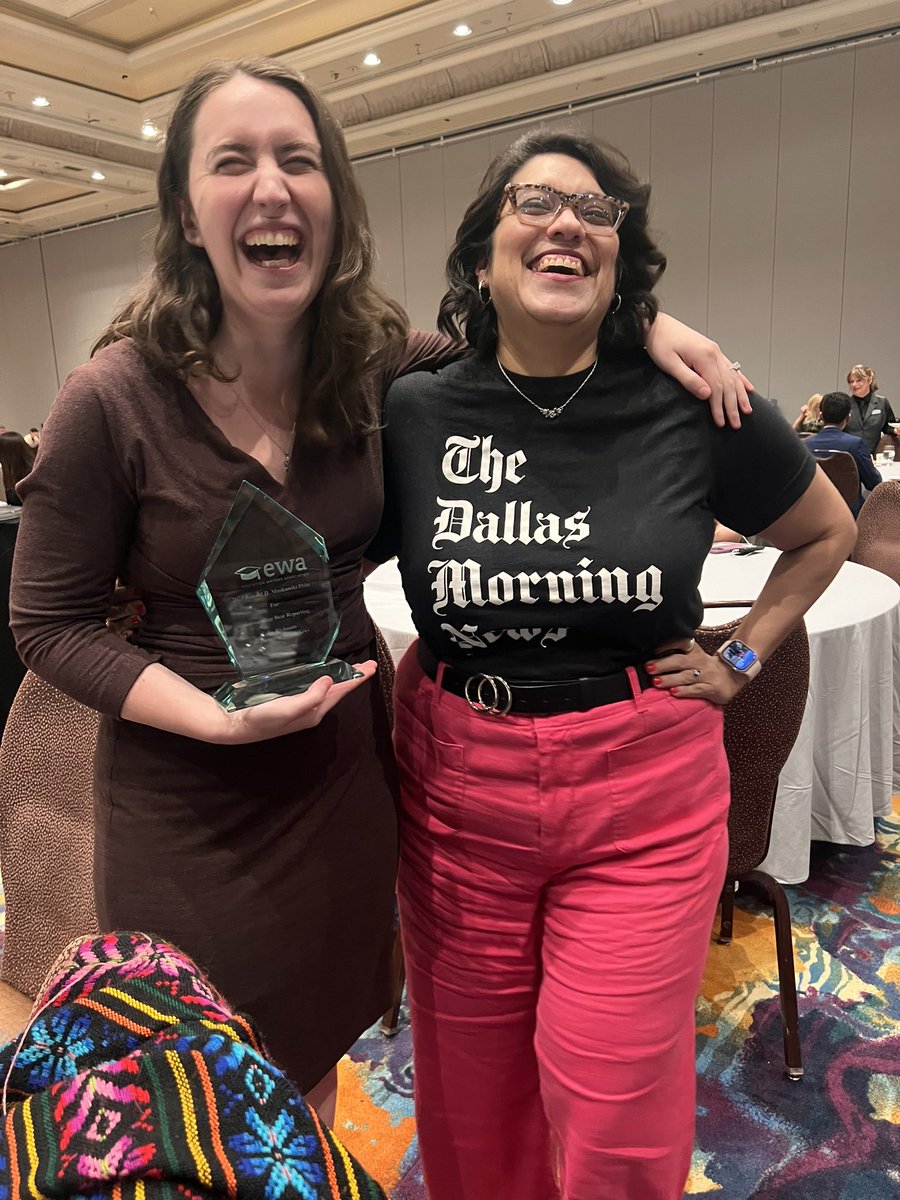 TaliRichman's tweet image. Back to work today, but haven’t stopped smiling since #ewa24. 

I’m beyond honored to be recognized for my education beat reporting — and to celebrate with my forever teammates.