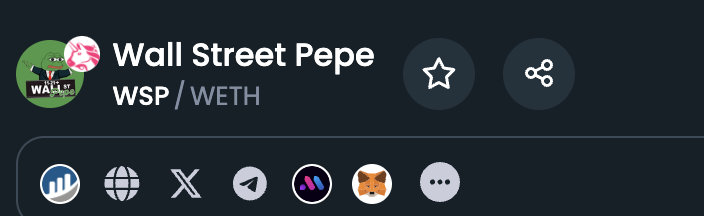 WSPCOINETH's tweet photo. $Wsp Dextools updated 🚀🚀🚀

Dextools Trending coming  🚀🚀🚀

#Wsp $Wsp #WallStreetPepe https://t.co/RaEZ5Qx8VF