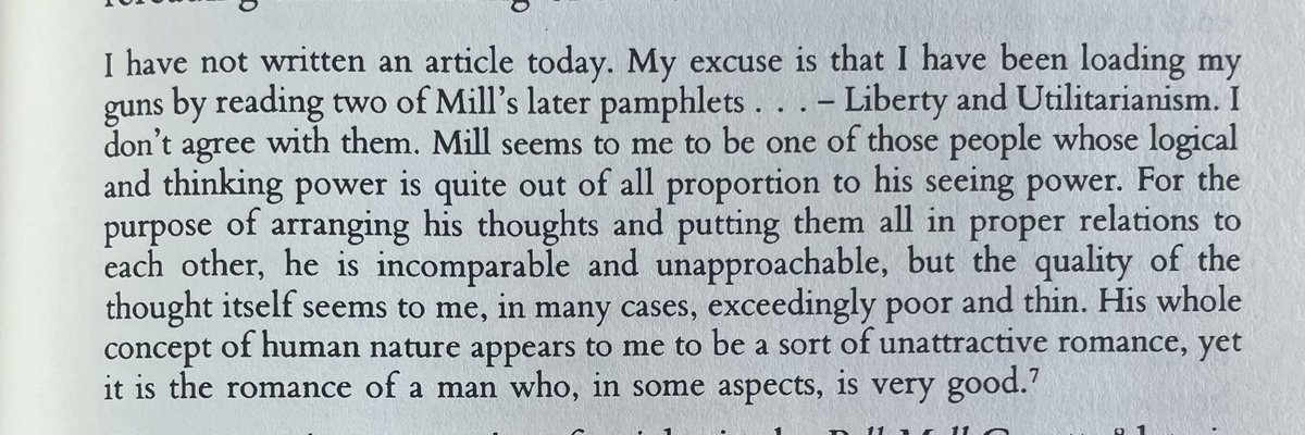 James Fitzjames Stephen on JS Mill, 1872: “Mill seems to me to be one of those people whose logical and thinking power is quite out of all proportion to his seeing power…His whole concept of human nature appears to me to be a sort of unattractive romance…”