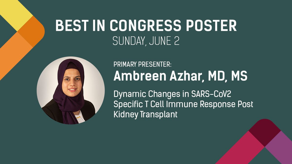 Winner! 🎉 Ambreen Azhar, MD, MS's poster was chosen as the Sunday, June 2 Best in Congress Poster. Congratulations, <a href="/Ambreenazhar6/">Ambreen Azhar</a>!  <a href="/VCUTransplant/">VCU Health Hume-Lee Transplant Center</a> <a href="/VCU_Nephrology/">VCU Nephrology</a>