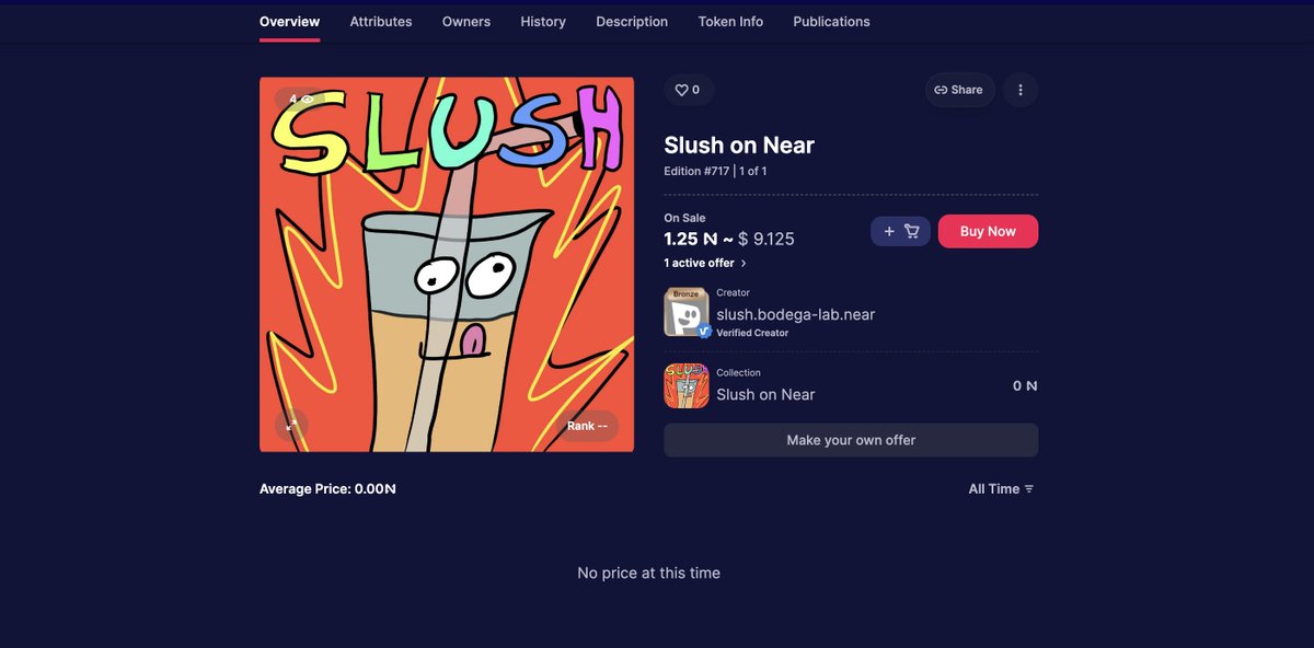 Paras 🟩🟧 (@parashq) on Twitter photo $SLUSH NFT LISTED!! 🛒
The #NEAR Community can now grab a <a href="/slushonnear/">Slushonnear</a> NFT on Paras 🧃
SLUSH NFTs can be staked on <a href="/JumpDeFi/">Jump DeFi</a> to earn $SLUH & $JUMP! 💰
- Follow <a href="/ParasHQ/">Paras 🟩🟧</a> & <a href="/slushonnear/">Slushonnear</a>
- Comment and tag 3 friends
Win a single SLUSH NFT 🎁
Link paras.id/collection/slu… $SLUSH NFT LISTED!! 🛒
The #NEAR Community can now grab a <a href="/slushonnear/">Slushonnear</a> NFT on Paras 🧃
SLUSH NFTs can be staked on <a href="/JumpDeFi/">Jump DeFi</a> to earn $SLUH & $JUMP! 💰
- Follow <a href="/ParasHQ/">Paras 🟩🟧</a> & <a href="/slushonnear/">Slushonnear</a>
- Comment and tag 3 friends
Win a single SLUSH NFT 🎁
Link paras.id/collection/slu…