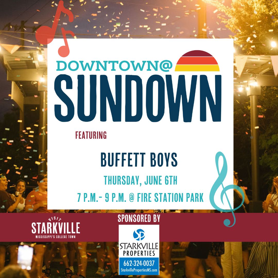 mscollegetown's tweet photo. Come celebrate the Summer with us this Thursday the 6th at Downtown @ Sundown. Be ready for a good time at Fire Station Park from 7 p.m. to 9 p.m. https://t.co/f7IdKAstjS