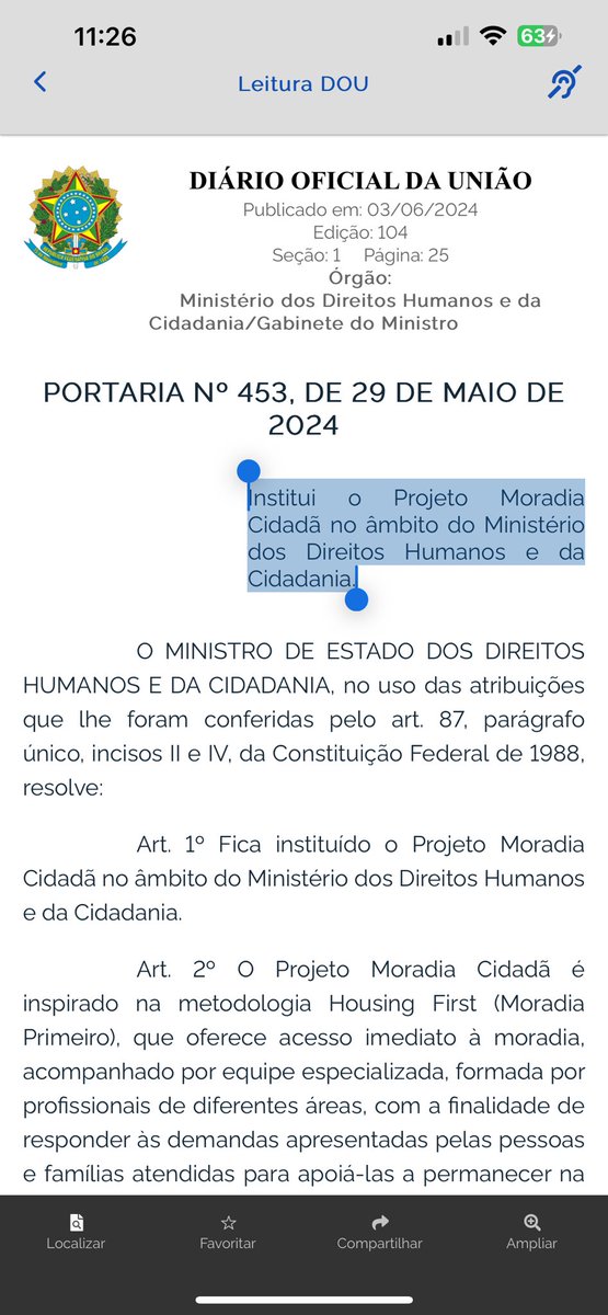 🚨Gente vou pedir que marquem os parlamentares.
Portaria dos direitos humanos Institui o Projeto Moradia Cidadã no âmbito do Ministério dos Direitos Humanos e da Cidadania.
Esse programa é inspirado na metodologia Housing First (Moradia Primeiro), que oferece acesso imediato à