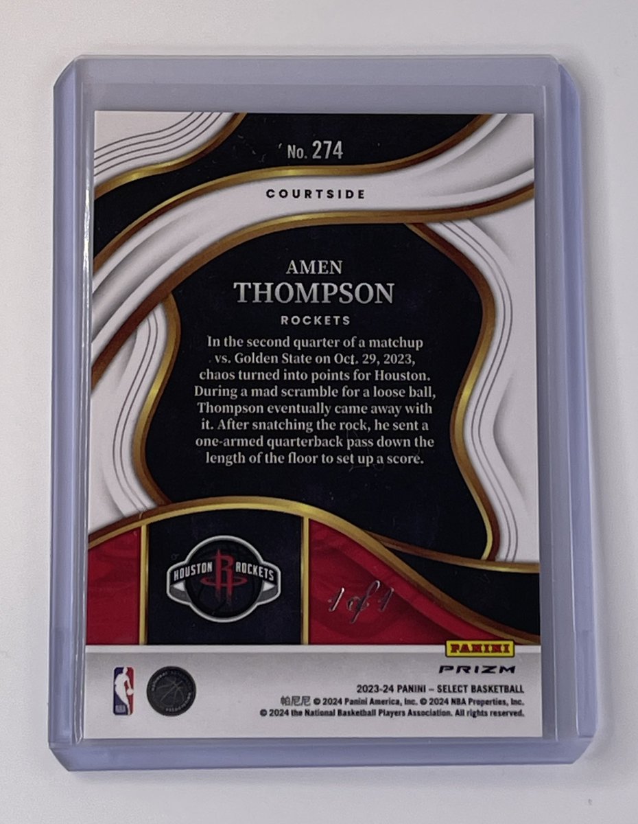 What’s your reaction when this comes out of your box of <a href="/PaniniAmerica/">Panini America</a> Select NBA?

Congrats on pulling the Amen Courtside Black 1/1 RC Jason M!

#whodoyoucollect #paniniamerica #ripitatcleves