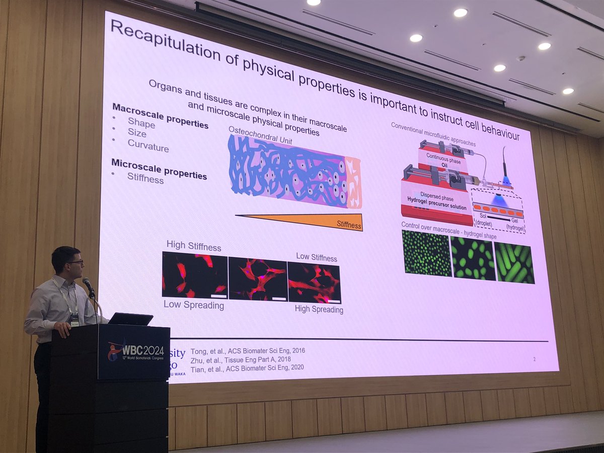 Tim Woodfield (@tim_woodfieldnz) on Twitter photo Fantastic talk from <a href="/LabMaxYav/">F. Max Yavitt</a> <a href="/2024Wbc/">12th World Biomaterials Congress (WBC 2024)</a> on our groups work with <a href="/Bramzelll/">Bram Soliman</a> <a href="/Khoonono/">Khoon Lim</a> on diffusion microfluidics to create stiffness gradients in range of architectures, from spheres to long filaments. Stiffness gradients also effect hMSC mechanobiology. <a href="/otago/">University of Otago</a> <a href="/ISBioFab/">Intl Soc Biofab</a> <a href="/ASBTE1/">ASBTE</a> Fantastic talk from <a href="/LabMaxYav/">F. Max Yavitt</a> <a href="/2024Wbc/">12th World Biomaterials Congress (WBC 2024)</a> on our groups work with <a href="/Bramzelll/">Bram Soliman</a> <a href="/Khoonono/">Khoon Lim</a> on diffusion microfluidics to create stiffness gradients in range of architectures, from spheres to long filaments. Stiffness gradients also effect hMSC mechanobiology. <a href="/otago/">University of Otago</a> <a href="/ISBioFab/">Intl Soc Biofab</a> <a href="/ASBTE1/">ASBTE</a>