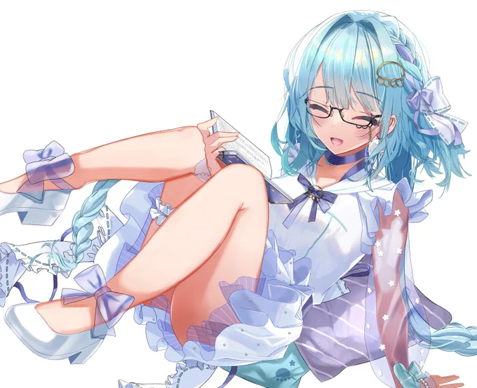 九十八凜さんからのコミッションでVtuberの依澄しあさんのファンアート描かせていただきました! #絵ちぜんくらげ 