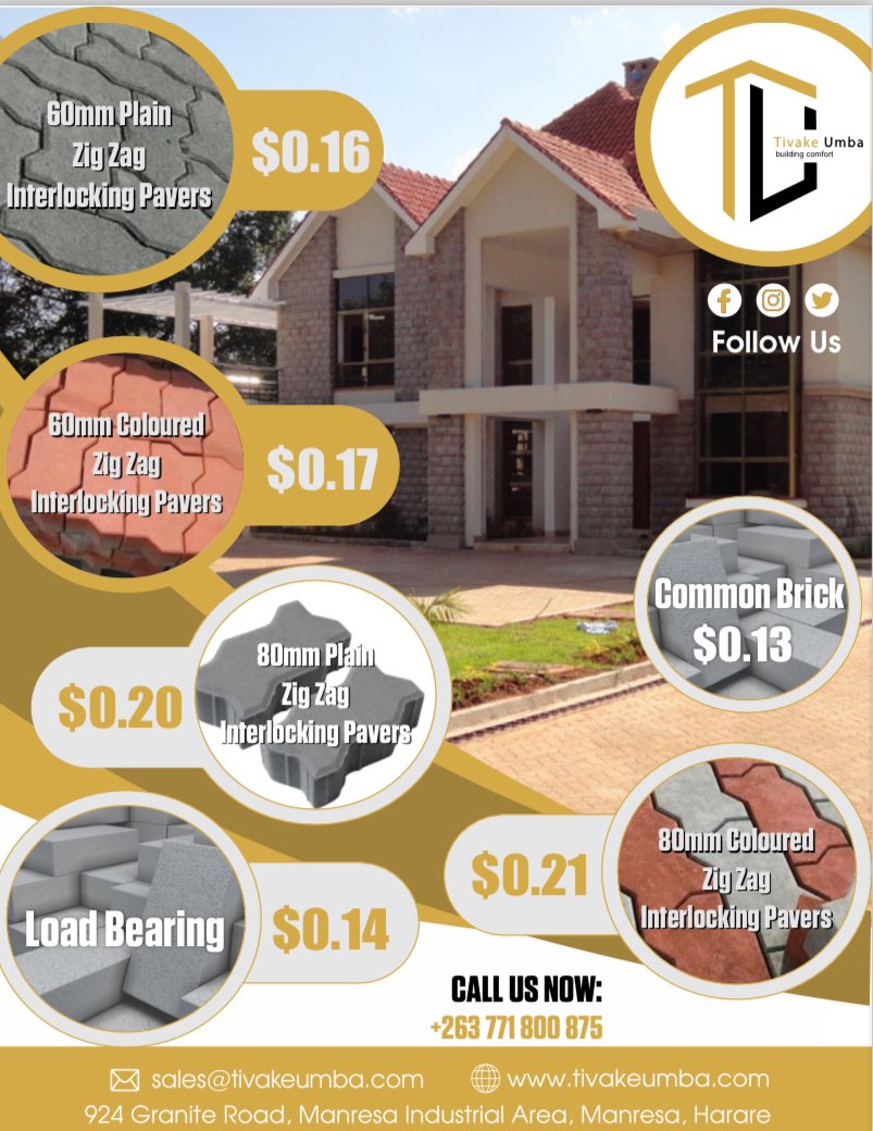 tivakeumba's tweet photo. #buildingsupplies
#constructionmaterials
#bricksandpavers
#constructionlife
#improvinglife
#westpropertyzimbabwe
#exoduscompany
#buildingzimbrickbybrick https://t.co/4xmjhAIuPH