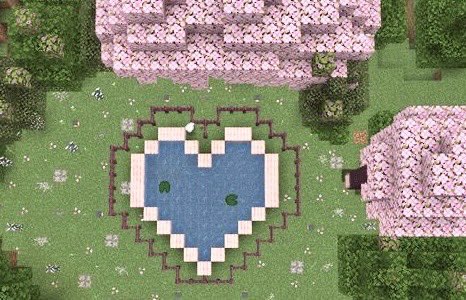 heart ponds and lakes in minecraft ♡