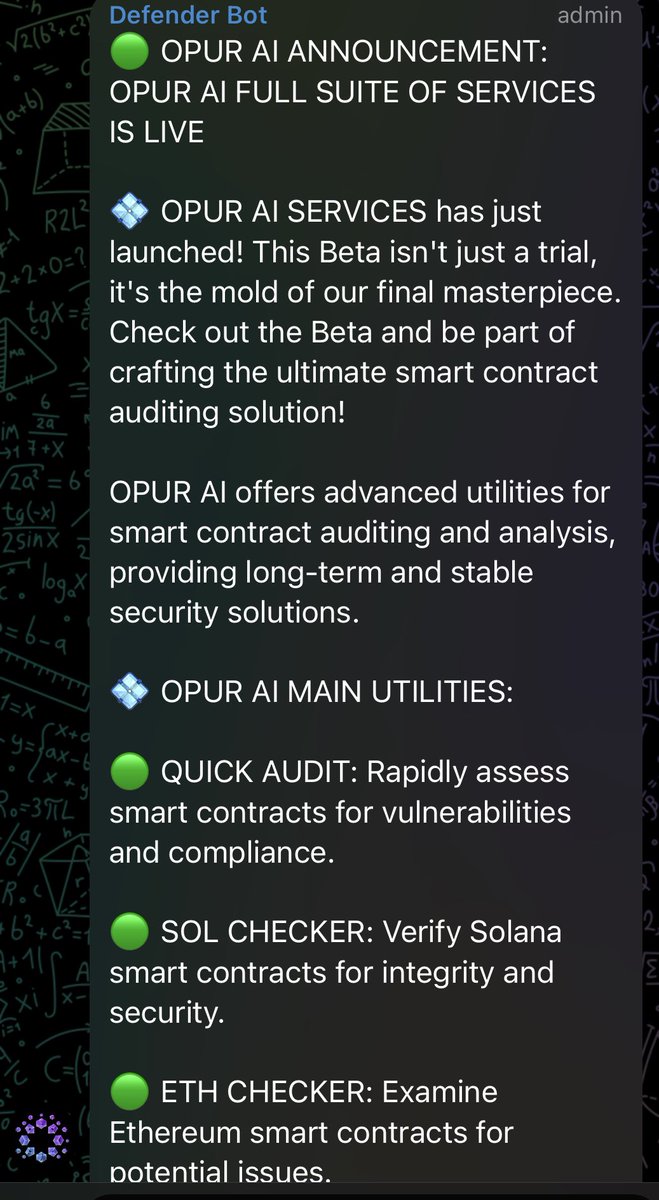 defendereth's tweet photo. Another broadcast advertisement was sent to all the groups where Defender Bot is installed.

Thanks to the @Opur_Ai project https://t.co/UX5UmOABQ3