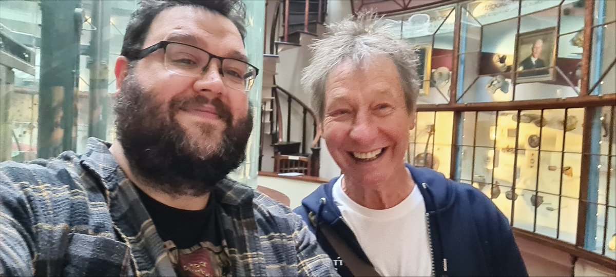 Bringing a whole new dimension to rocks with a visit from @Status_Quo's John 'Rhino' Richards ahead of their @ScarboroughOAT gig yesterday! 🎸 

So - something a bit different today #MuseumTwitter: have you ever had a famous visitor through your doors?