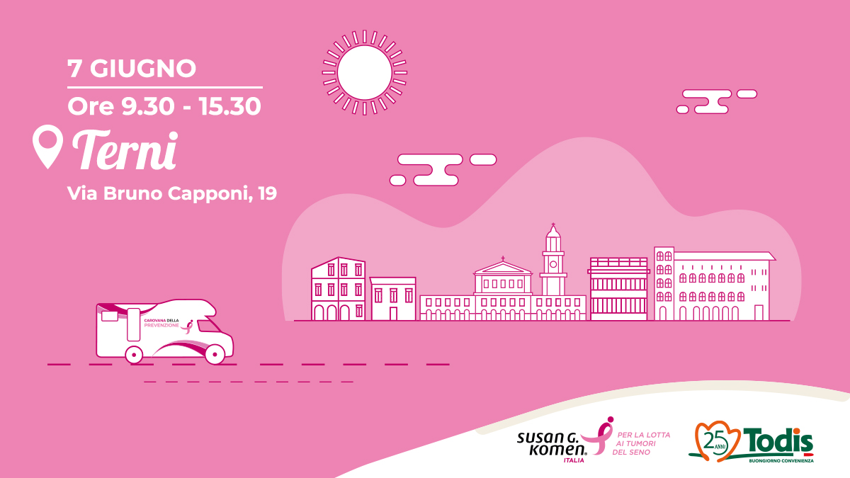 Todis (@todisbuongconv) on Twitter photo Riparte la #CarovanaDellaPrevenzione! Quest’anno la prima tappa sarà Terni. Todis e <a href="/komenitalia/">Komen Italia</a> tornano con il tour itinerante che offre screening gratuiti per la prevenzione dei tumori al seno. Iscriviti subito a questo link 👉 komen.it/carovana-della… Riparte la #CarovanaDellaPrevenzione! Quest’anno la prima tappa sarà Terni. Todis e <a href="/komenitalia/">Komen Italia</a> tornano con il tour itinerante che offre screening gratuiti per la prevenzione dei tumori al seno. Iscriviti subito a questo link 👉 komen.it/carovana-della…