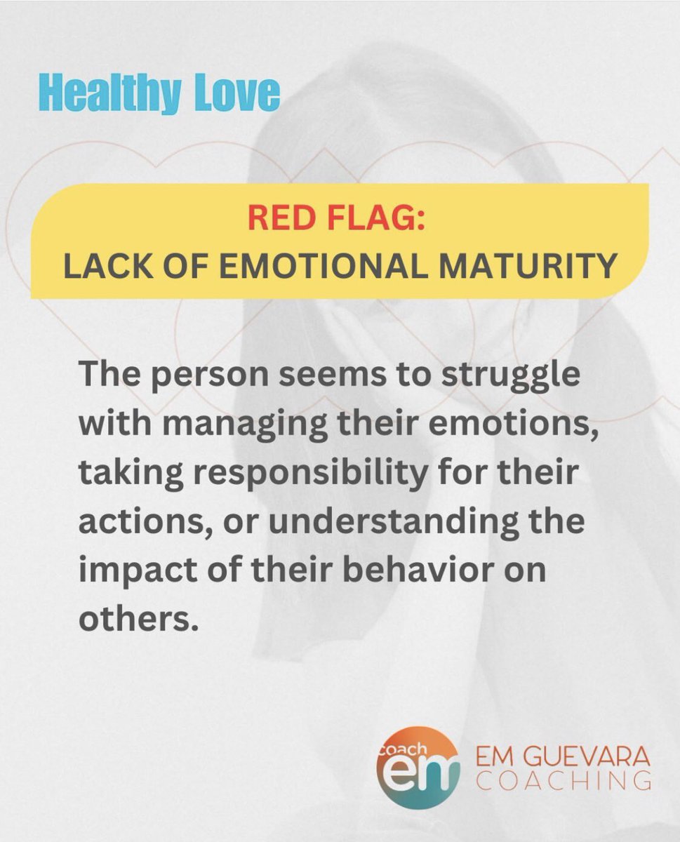 emspiritdancer's tweet photo. 🧡🩵Constantly dealing with an emotionally immature partner will keep you feeling frustrated, hurt, and drained. It may require significant growth and development for someone like this to become emotionally mature, which is why this is a #redflag.

#datingthatworks #healthylove https://t.co/59JmcJs4hk