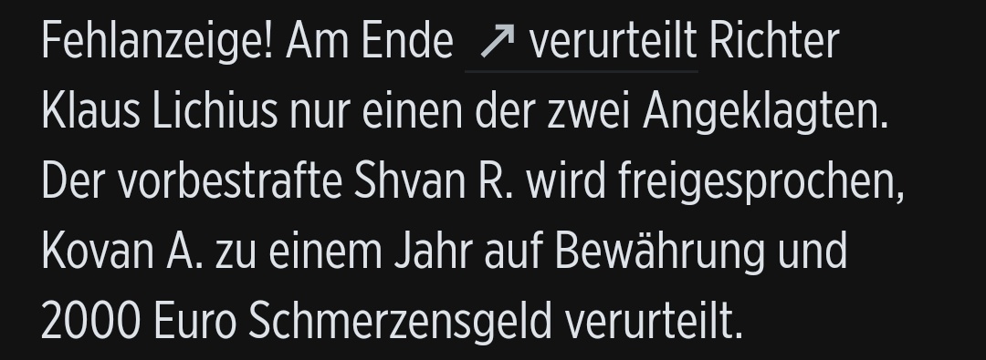 shoutingcassy's tweet image. Meanwhile die Härte des Gesetzes:

1 Jahr Bewährung und 2000€ Geldstrafe für einen Vorbestraften, der 6 mal mit dem Messer auf eine Person einsticht, die einen Streit zu schlichten versuchte.

Justiz, so hart wie Wackelpudding.