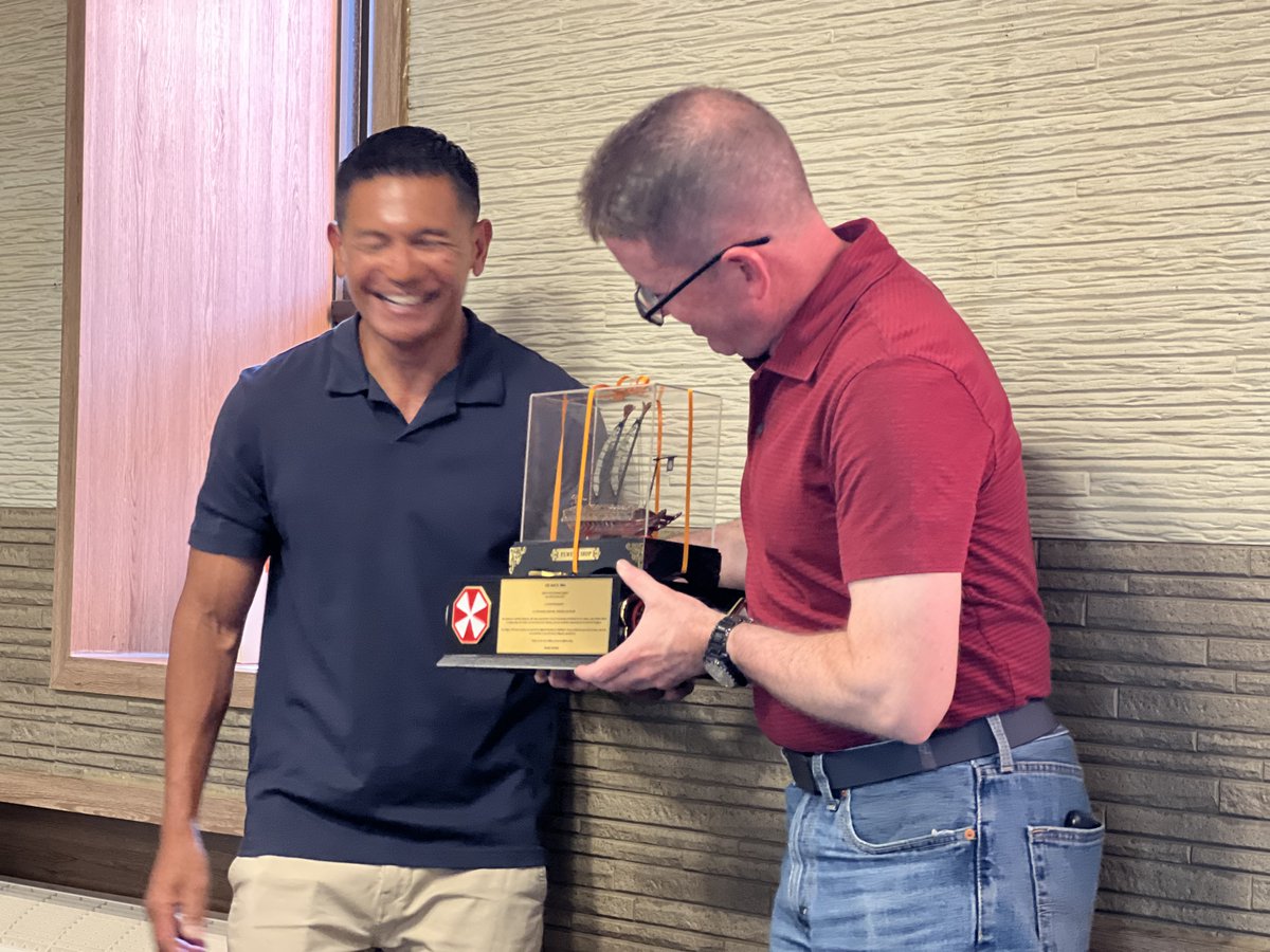 Doc_Burnett's tweet photo. Farewell to Scot Tebo, 8A Surgeon! Scot has been a great friend to me and the 65th Medical Brigade. Congratulations on a fantastic 2 years at 8A, and good luck in your next assignment! @EighthArmyKorea