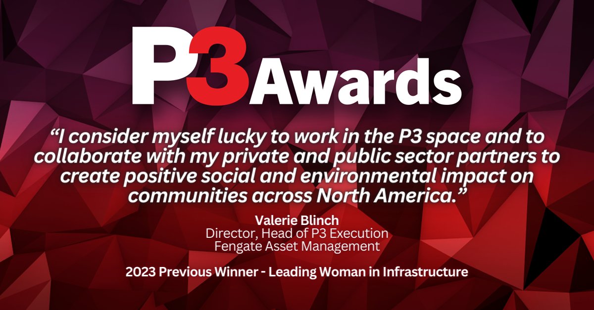 P3 professionals in the Americas, this is your chance to gain recognition for your outstanding contributions!

Submit your entry by June 14th 🤝 bit.ly/P3Entry

#PublicPrivatePartnerships #Infrastructure #Innovation #PPP #Financiación #AsesoríaDeRiesgos #GestiónDeSPV