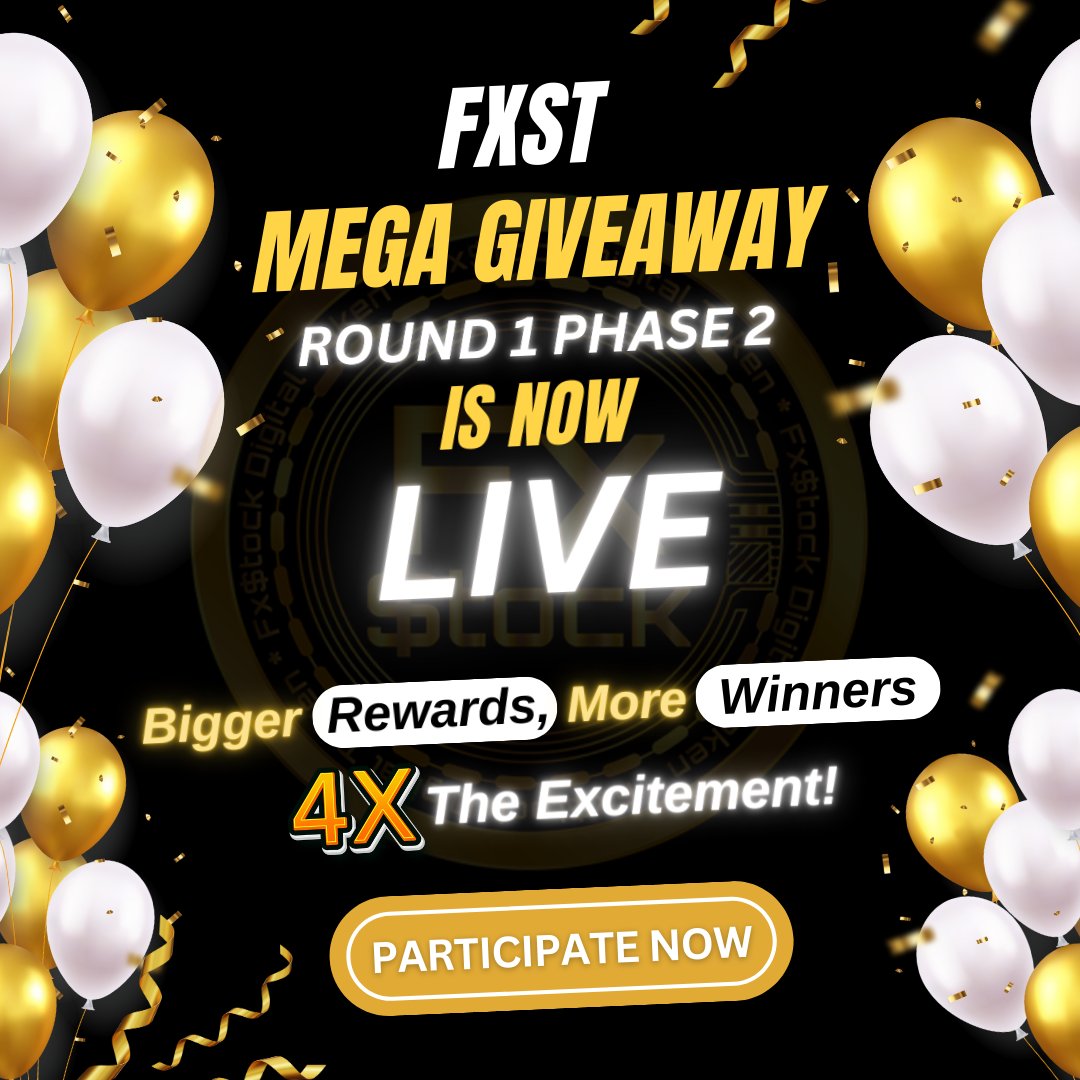🚀 The FXST Mega Giveaway Phase 2 of Round 1 is Now Live! 🚀

Get ready to win BIG with our enhanced rewards and exciting new tasks! Highlight: 4X Rewards &amp; 4X Winners! Follow these simple steps to join the giveaway and increase your chances of winning up to 4X the prizes:

✅